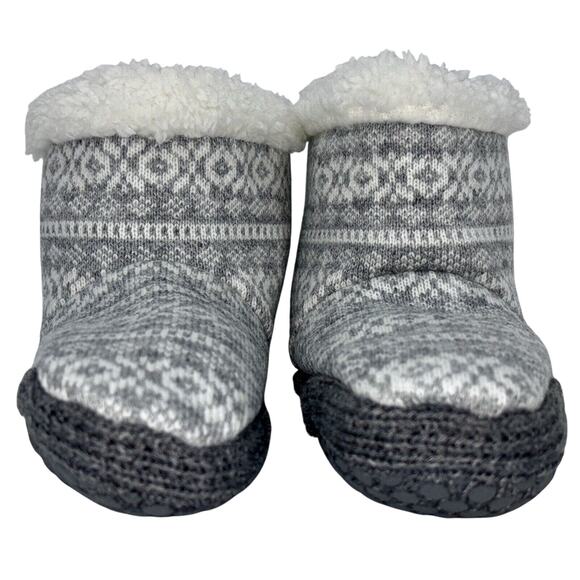NEW H&M Toddler Girls Slippers Booties Size 7.5-8 Sweater Material & Fleece NWT - Picture 3 of 9